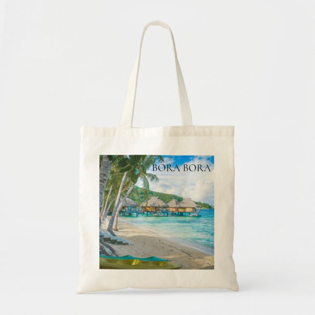 Bolsa Tote Foto da Casa de Praia Bungalows de Bora Bora (Frente)