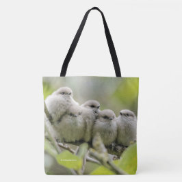 Bolsa Tote Foto da Família Songbird, Cute Bushtits