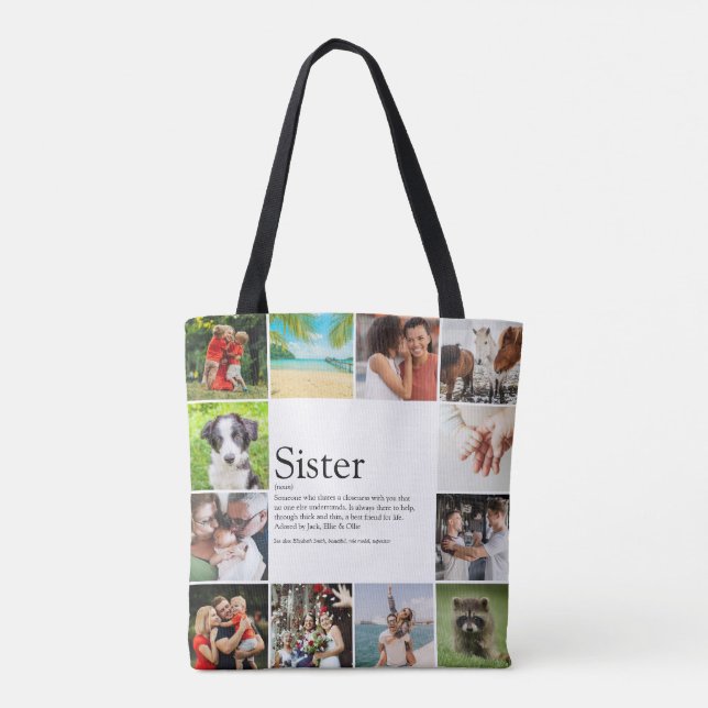 Bolsa Tote Foto da Melhor Irmã do Mundo - Definição 12 (Verso)
