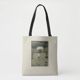 Bolsa Tote Foto da Sábio Floral com Thistle Branco