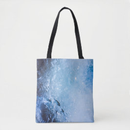 Bolsa Tote Foto de Abstrato de gelo azul