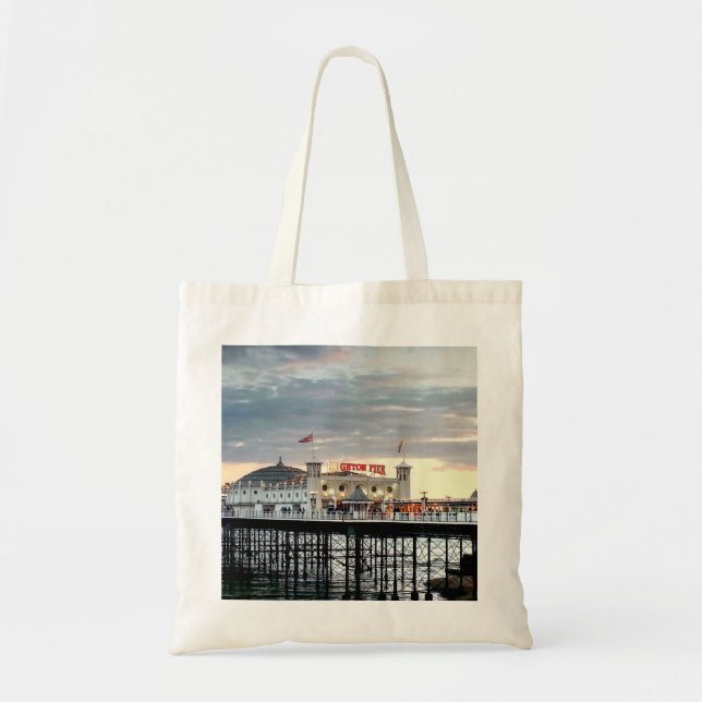 Bolsa Tote Foto de Brighton Pier Sunset (Frente)