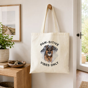 Bolsa Tote Foto de cachorro GSD com vibrações positivas