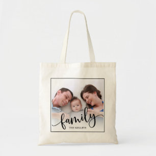 Bolsa Tote Foto de Cheio Personalizada da Família, com Moldu