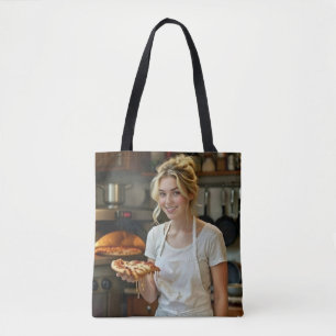 Bolsa Tote Foto de comer pizza personalizar