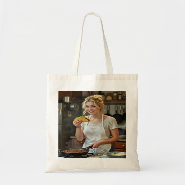 Bolsa Tote Foto de Comer Tacos Personalizar (Frente)