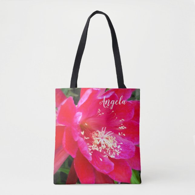 Bolsa Tote Foto de Flor Rosa Tropical (Frente)