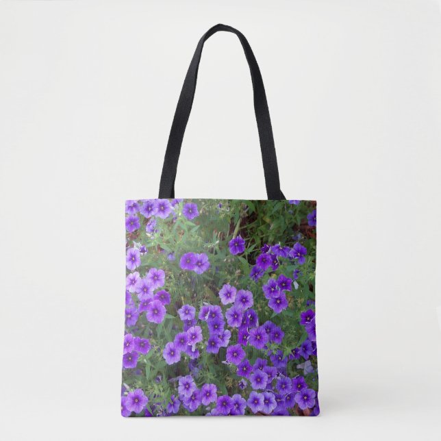 Bolsa Tote Foto de flores do Phlox púrpura em um (Frente)