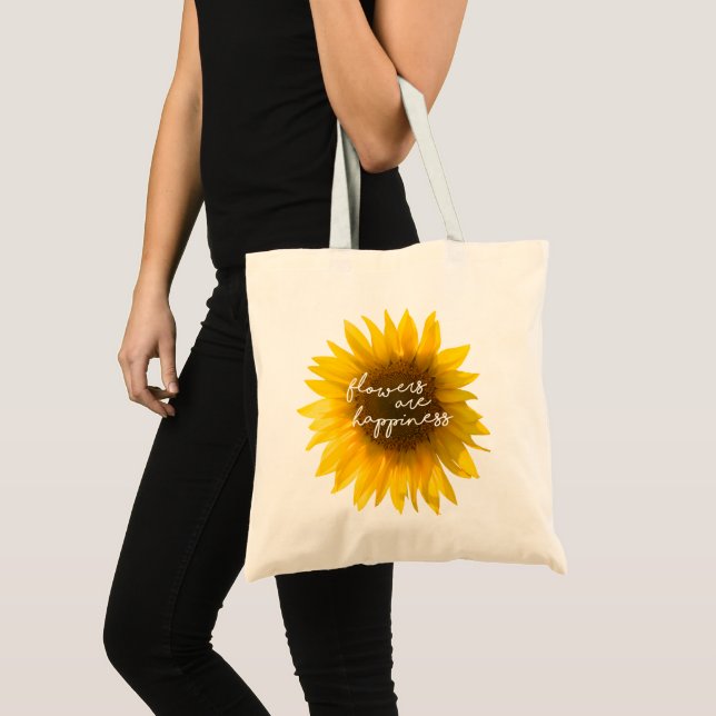 Bolsa Tote Foto de Girassol Real Campo Flores São Felicidade (Frente (produto))