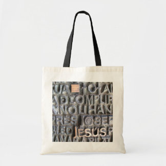 Bolsa Tote Foto de Jesus Sagrada Familia da chapa de bronze -
