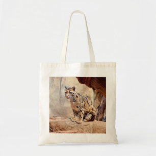 Bolsa Tote foto de leopardo nebuloso natureza vida selvagem e