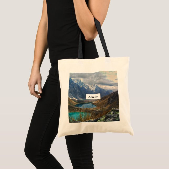 Bolsa Tote Foto de Montanhas Alpinas Cênicas (Frente (produto))