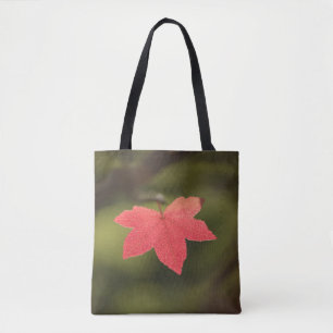 Bolsa Tote Foto de Natureza Folha de outono vermelha