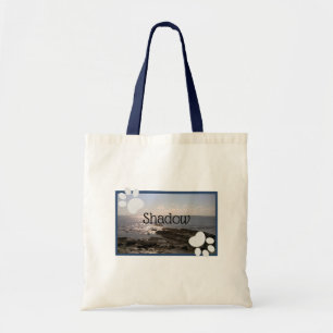 Bolsa Tote Foto de Ocean With Dog Paw Prints e Name Blue T