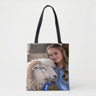 Bolsa Tote Foto de Ovelha em Exposição de Gado Personalizar