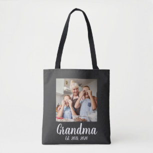 Bolsa Tote Foto de Roteiro Branco Estabelecida pela Vovó