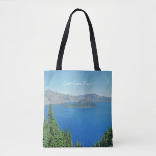 Bolsa Tote Foto de Tipografia Casual do Crater Lake Oregon