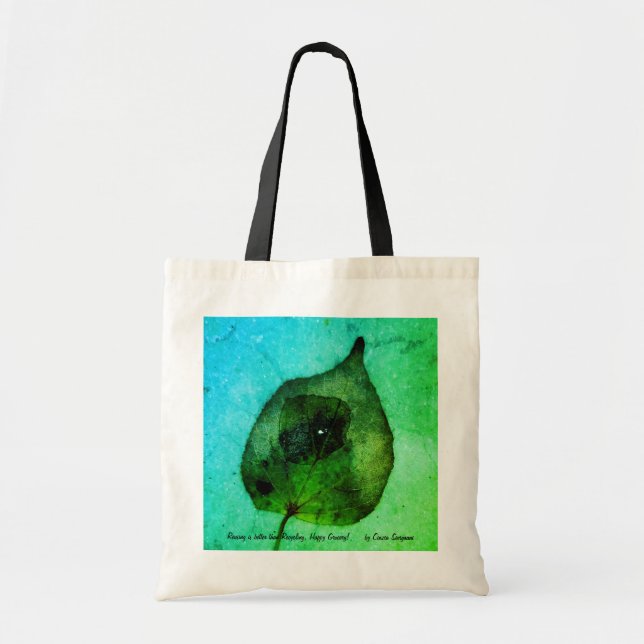 Bolsa Tote Foto de uma folha com uma gota de chuva! (Frente)