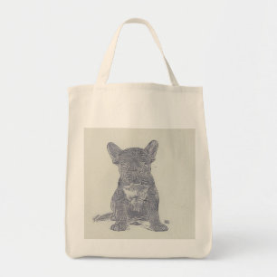 Bolsa Tote Foto desolada do Bulldog Francês Moderno e Bonito