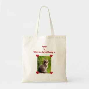 Bolsa Tote Foto do Buddy do Fútbol Doméstico Cat Mãe Gat