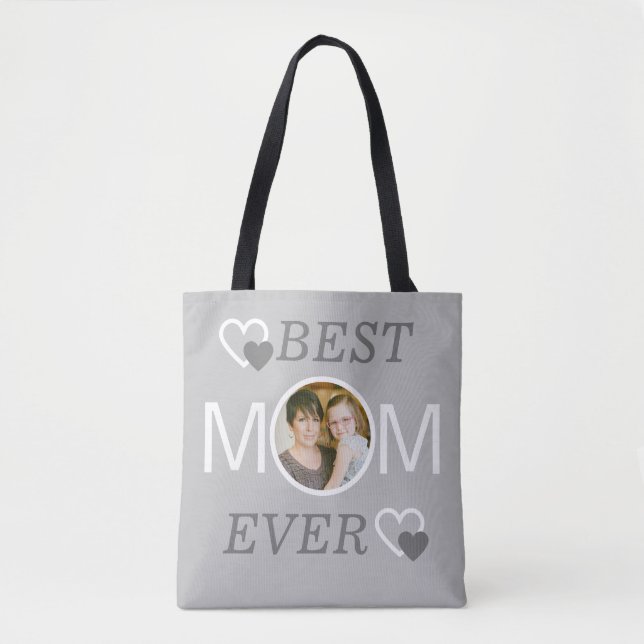 Bolsa Tote Foto do Dia de as mães personalizado da melhor mãe (Frente)