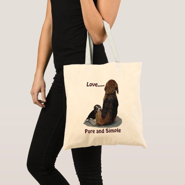 Bolsa Tote foto do filhote fofo encravando cão-mãe (Frente (produto))