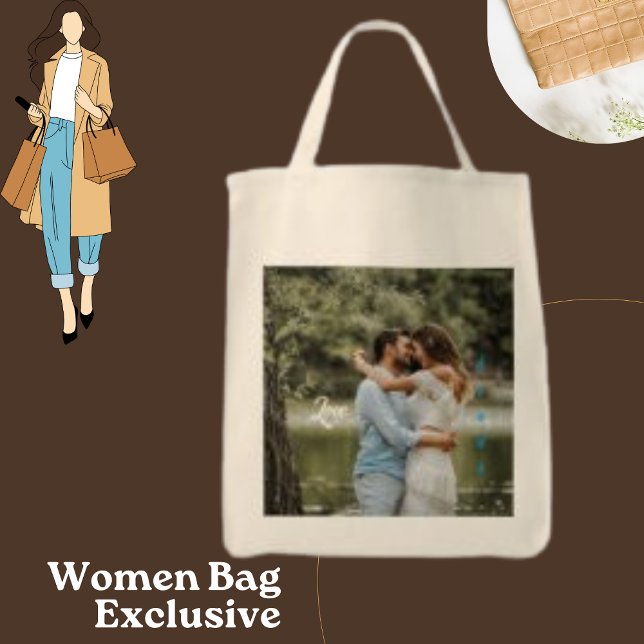 Bolsa Tote Foto do Love Casal Modern Binds (Criador carregado)