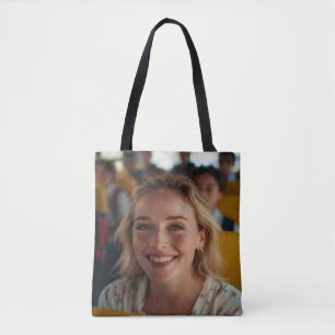 Bolsa Tote Foto do Motorista de Ônibus Escolar Personalizada