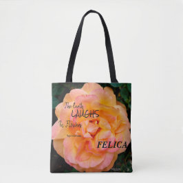 Bolsa Tote Foto do Rosa de Flor de Blend Amarelo Pêssego