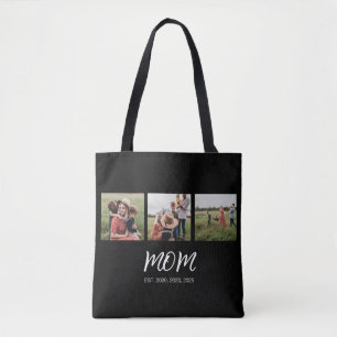 Bolsa Tote Foto do Script Black 3 Estabelecido Pela Mãe