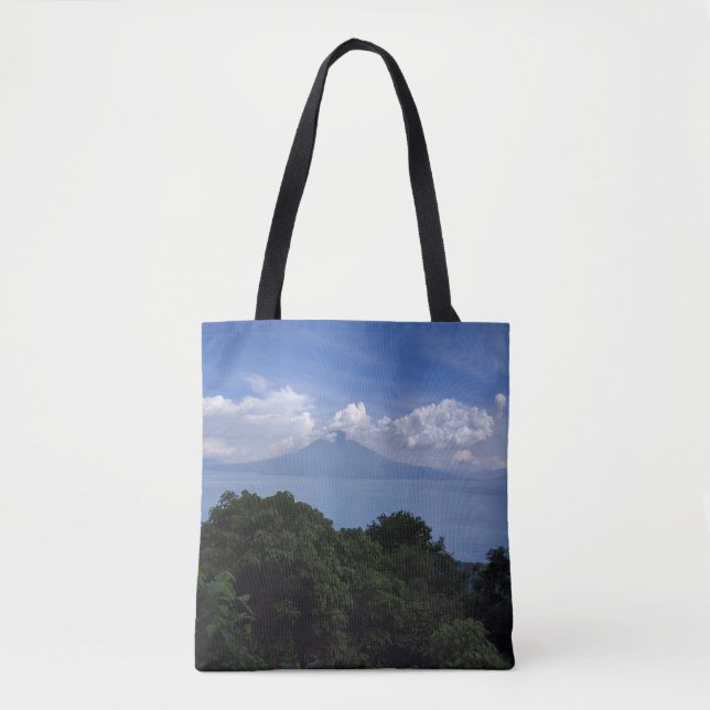 Bolsa Tote Foto dos vulcões do lago Atitlan (Frente)