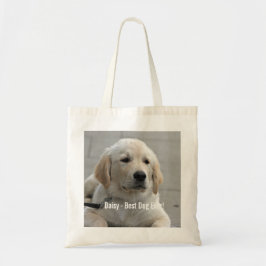 Bolsa Tote Foto e nome do cão de retenção do Ouro personaliza
