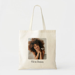 Bolsa Tote Foto e Nome Personalizados Modernos Crie o seu pró