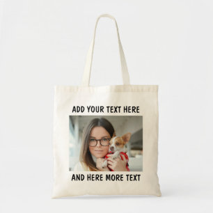 Bolsa Tote Foto e Texto ou Nome Personalizado