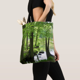 Bolsa Tote Foto linda de floresta e riacho