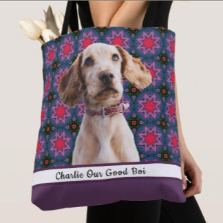Bolsa Tote Foto moderna bonita presente Cachorro de papoila m