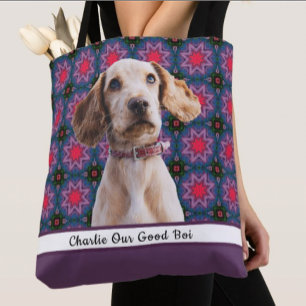 Bolsa Tote Foto moderna bonita presente Cachorro de papoila m