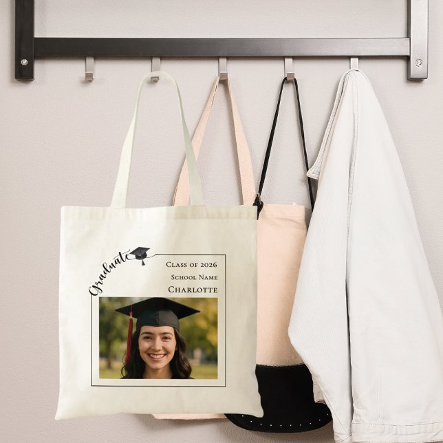 Bolsa Tote Foto moderna de graduado sénior (Criador carregado)