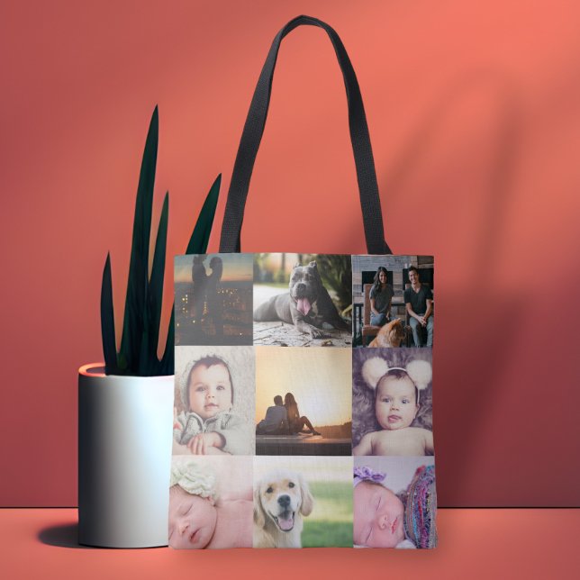 Bolsa Tote Foto Personalizada 9 Exclusiva de Colagem de Fotos (Criador carregado)