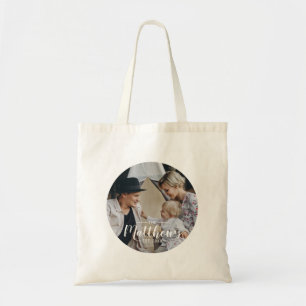 Bolsa Tote Foto personalizada com nome de família e ano esta