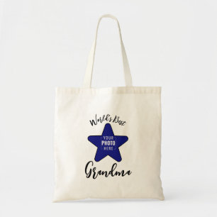 Bolsa Tote Foto Personalizada da Melhor Avó com Estrela