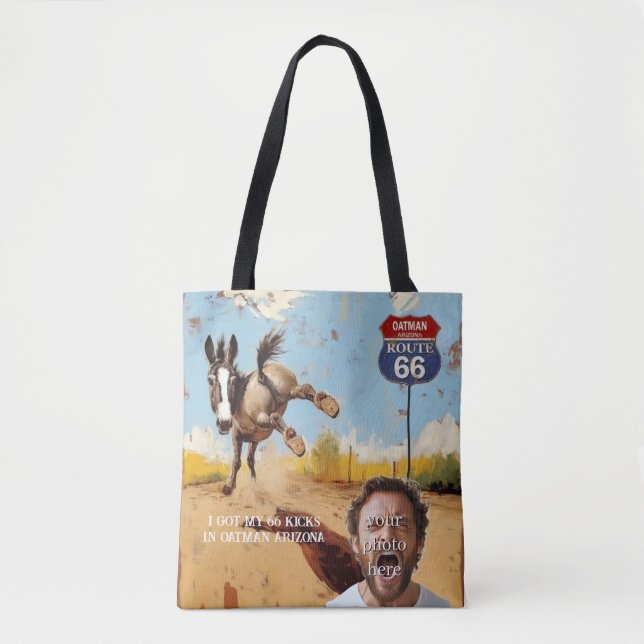 Bolsa Tote Foto Personalizada da Rota 66 em Oatman (Frente)