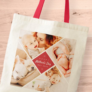 Bolsa Tote Foto personalizada de Dia de as mães simples e fe