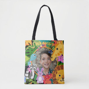 Bolsa Tote Foto personalizada de lindos animais da selva