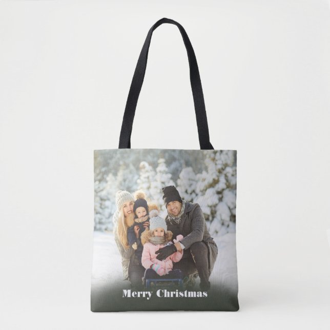 Bolsa Tote Foto personalizada de mensagem personalizada (Frente)