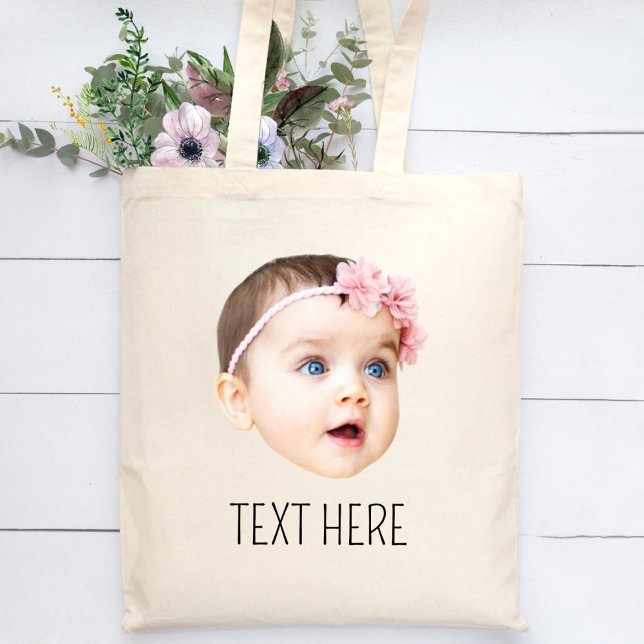 Bolsa Tote Foto personalizada de rosto engraçado (Criador carregado)