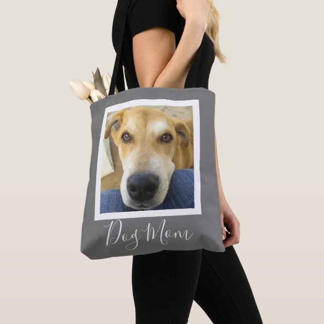 Bolsa Tote Foto Personalizada De Script Da Mãe De Cachorro (Close Up)