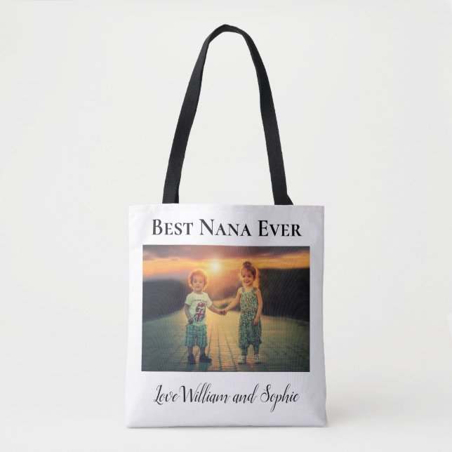 Bolsa Tote Foto personalizada do melhor nana nunca (Frente)