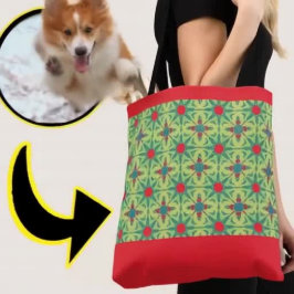 Bolsa Tote Foto personalizada do primeiro Pet Difts Cão Por c