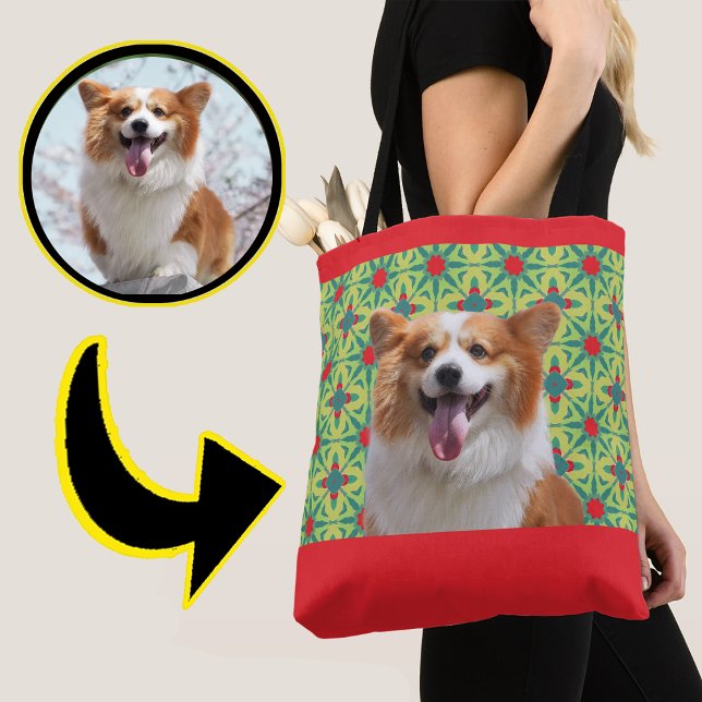 Bolsa Tote Foto personalizada do primeiro Pet Difts Cão Por c (Criador carregado)